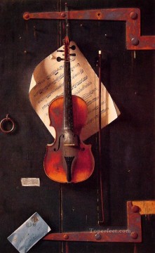 Naturaleza muerta clásica Painting - El viejo violín William Harnett bodegón